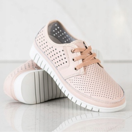 Kylie Brogues de cuero en la plataforma rosado 4