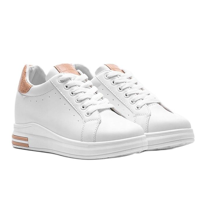 Zapatillas blancas en una cuña Halle oculta beige blanco 1 Zapatillas blancas en una cuña Halle oculta beige blanco 1