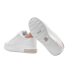 Zapatillas blancas en una cuña Halle oculta beige blanco 3