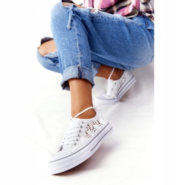 FB2 Zapatos deportivos Candice de encaje blanco para mujer 1 FB2 Zapatos deportivos Candice de encaje blanco para mujer 1