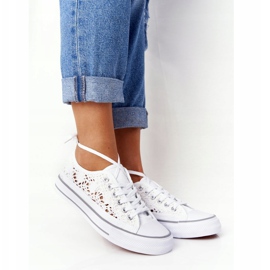 FB2 Zapatos deportivos Candice de encaje blanco para mujer 6