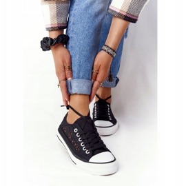FB2 Zapatos deportivos Candice de encaje negro para mujer 4
