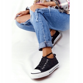 FB2 Zapatos deportivos Candice de encaje negro para mujer 5