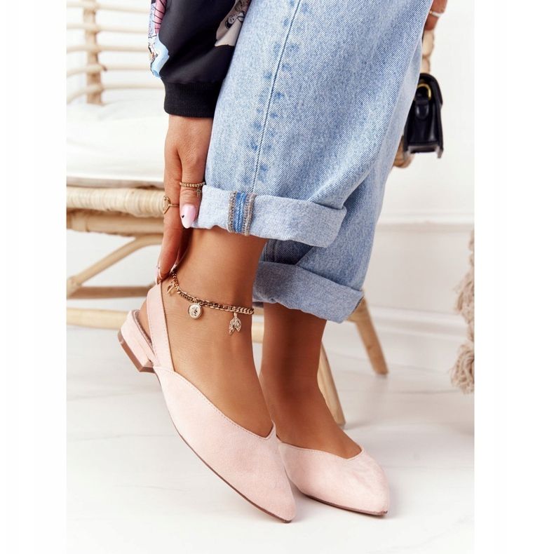 S.Barski Bailarinas De Ante Con Tacones Altos S. Barski Rosa rosado 1