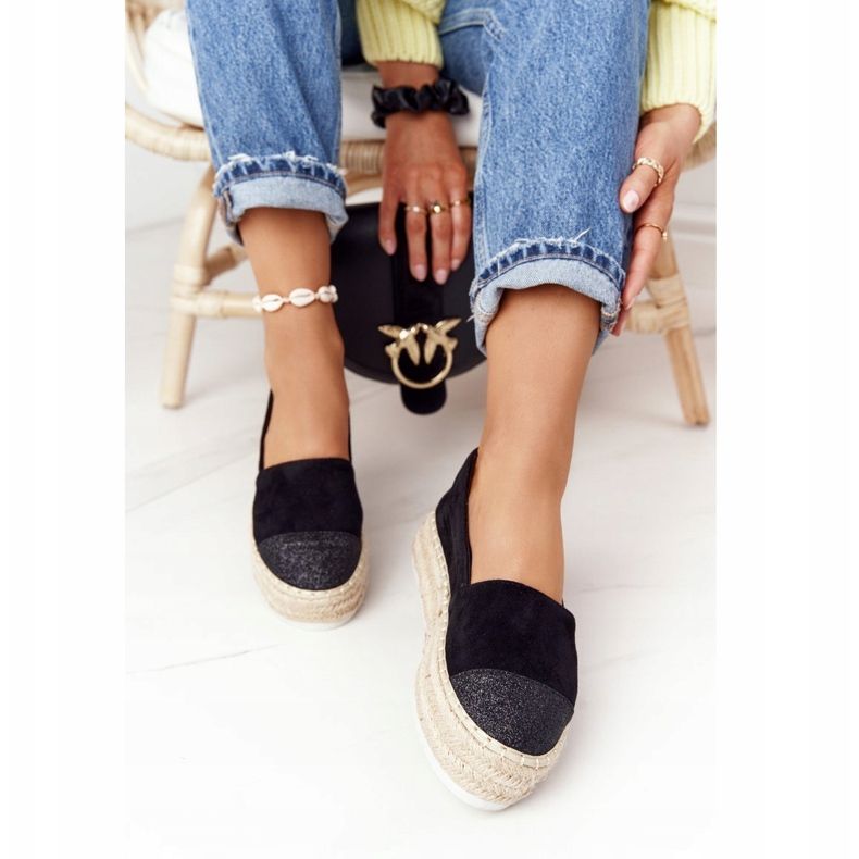 S.Barski Alpargatas En La Plataforma De Paja S. Bararski Negro 1