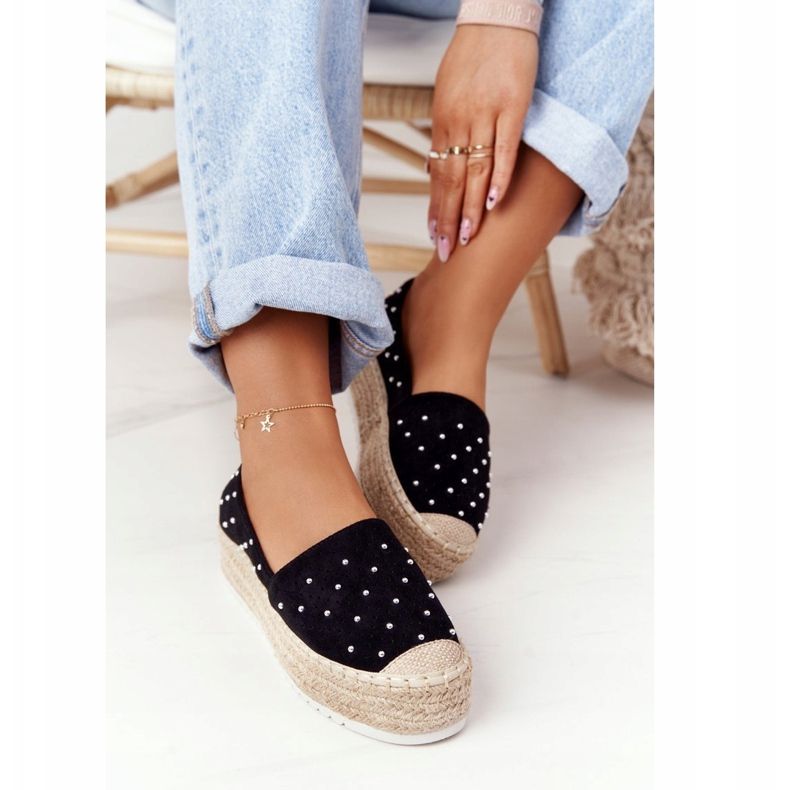 S.Barski Alpargatas En La Plataforma De Paja S. Bararski Negro 2