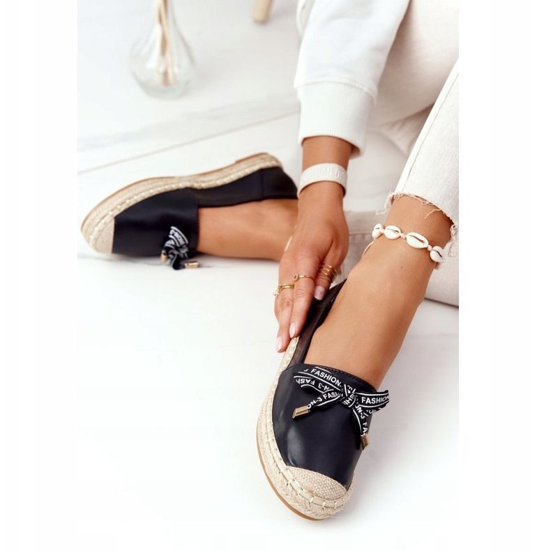 S.Barski Alpargatas S. Barski negras con suela de paja negro 1