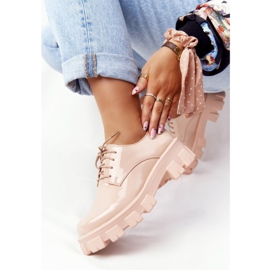 PS1 Oxfords de mujer en la plataforma Nude Imogen beige rosado 3