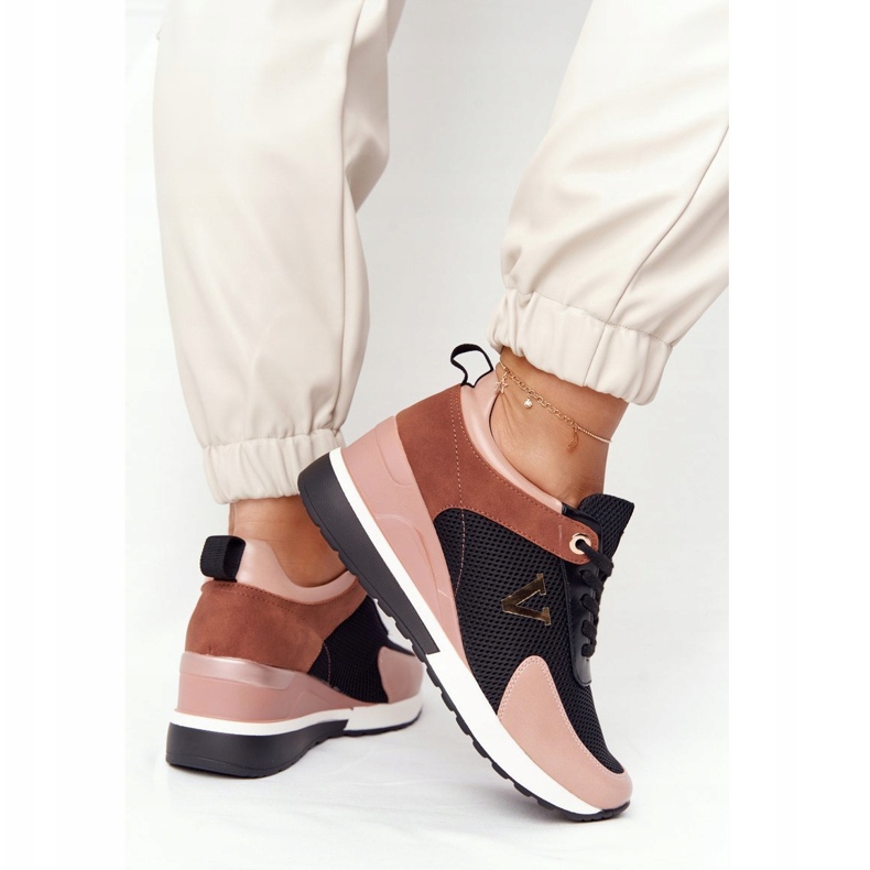 Deportivas Cuña Vinceza 10590 Negro-Rosa rosado 1