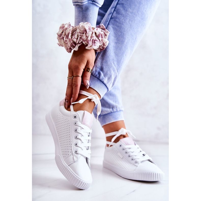 Zapatillas de Mujer Big Star HH274073 Blanco y Rosa 2