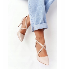 PV3 Elegantes Tacones De Cuero Visconi 7400 Beige 3