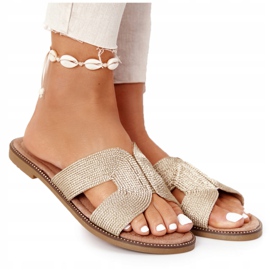 S.Barski Pantuflas de Mujer Elegantes S. Barski Gold beige dorado 5