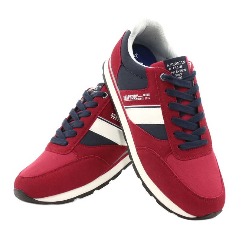Zapatillas deportivas de hombre American club RH14 blanco rojo azul marino 4