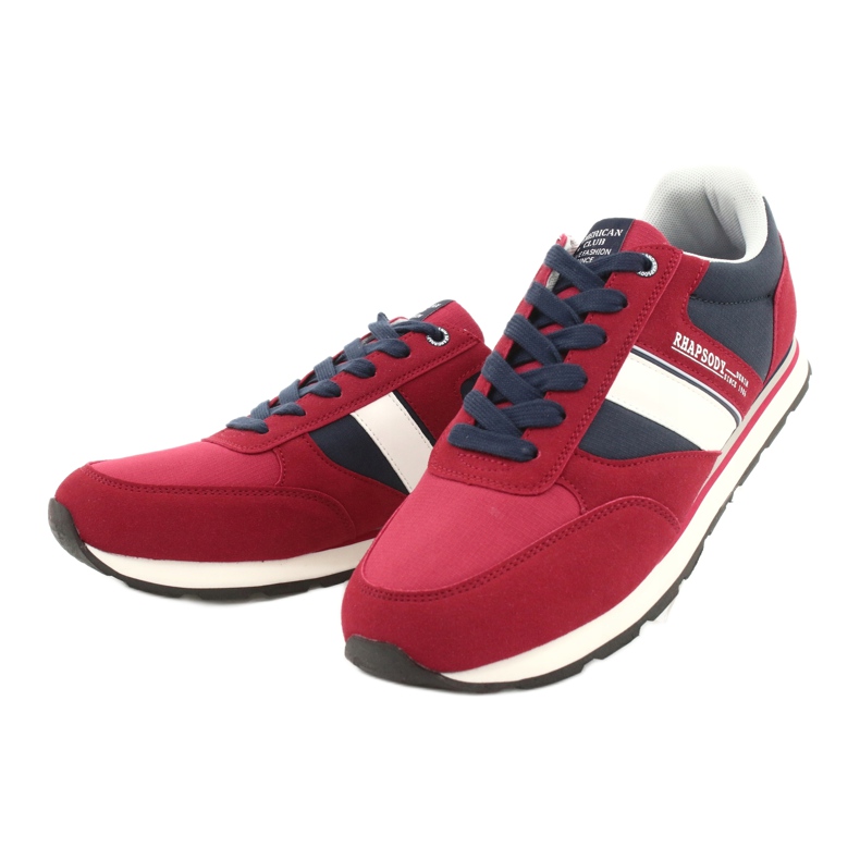 Zapatillas deportivas de hombre American club RH14 blanco rojo azul marino 2