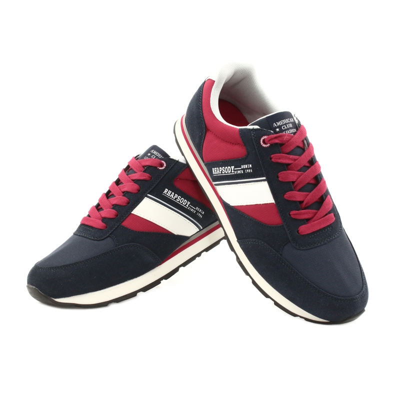 Zapatillas deportivas de hombre American club RH14 blanco rojo azul marino 4