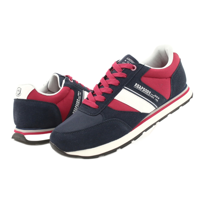 Zapatillas deportivas de hombre American club RH14 blanco rojo azul marino 3