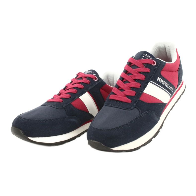 Zapatillas deportivas de hombre American club RH14 blanco rojo azul marino 2