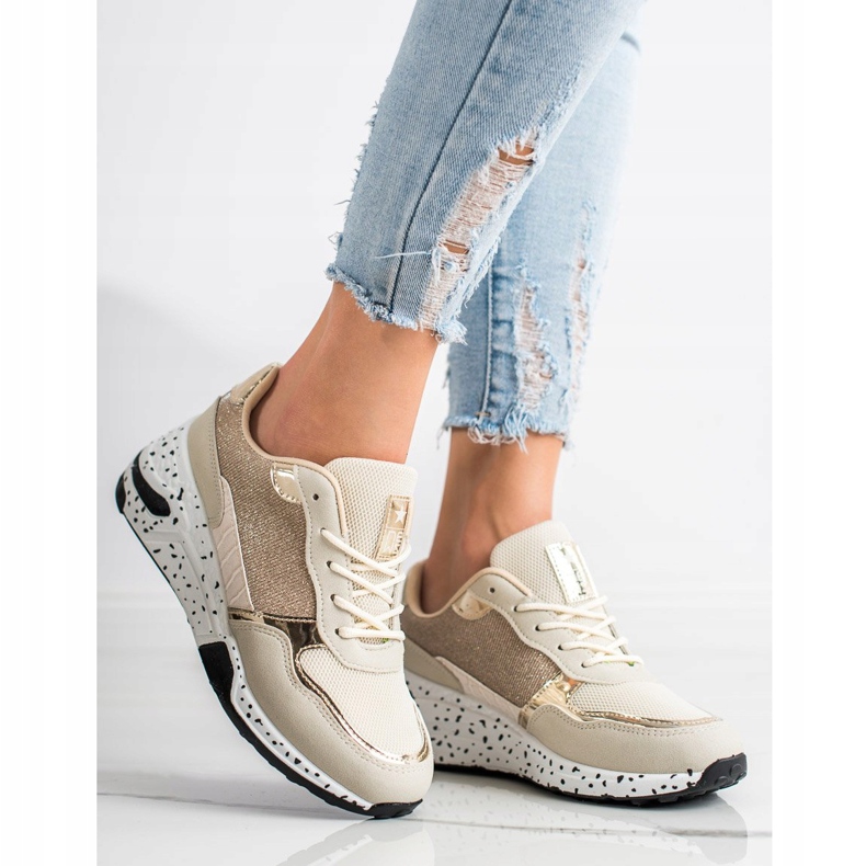 SHELOVET Zapatillas Golden Wedge multicolor dorado 1
