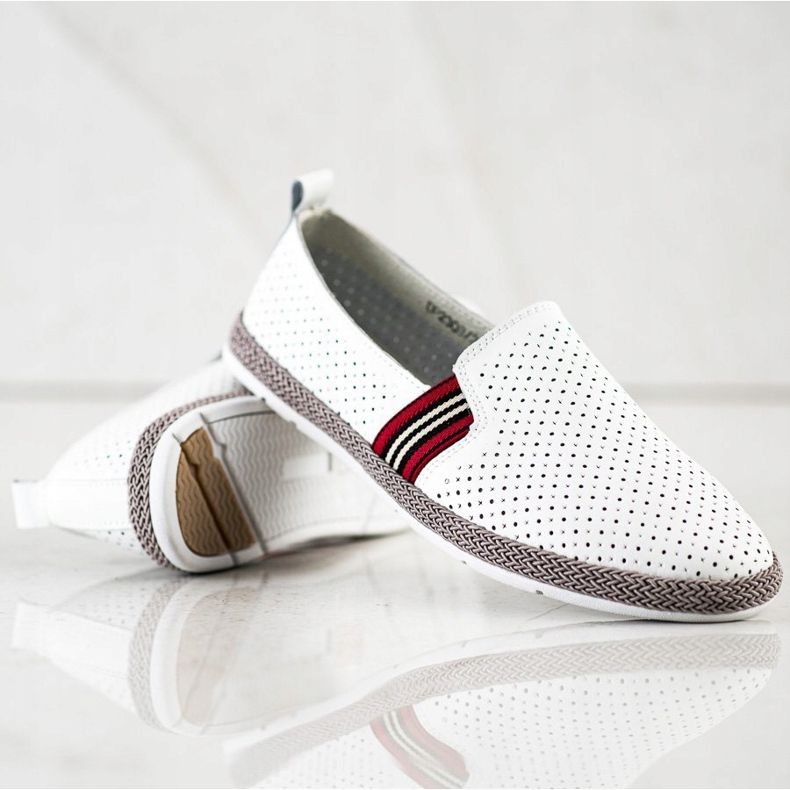 Filippo Slipons de cuero blanco 1