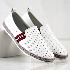 Filippo Slipons de cuero blanco 4