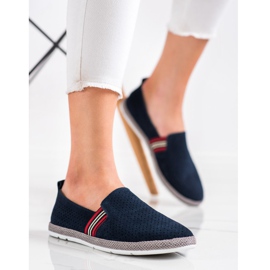 Filippo Slipons de cuero azul marino 2