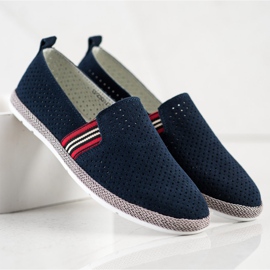 Filippo Slipons de cuero azul marino 1
