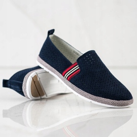 Filippo Slipons de cuero azul marino 3