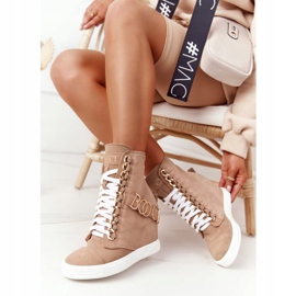 Zapatillas de ante para mujer BOOCI Golden Letters Bright Camel marrón 4