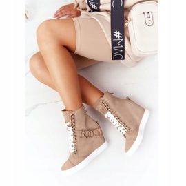 Zapatillas de ante para mujer BOOCI Golden Letters Bright Camel marrón 5