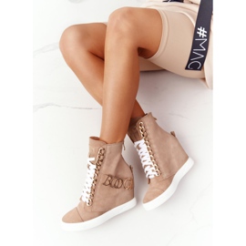 Zapatillas de ante para mujer BOOCI Golden Letters Bright Camel marrón 6