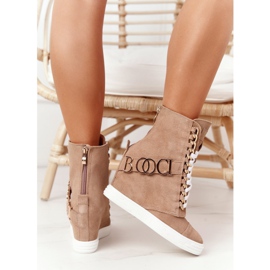 Zapatillas de ante para mujer BOOCI Golden Letters Bright Camel marrón 7