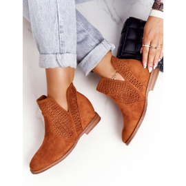 S.Barski Botas caladas en la cuña S. Barski Camel marrón 5