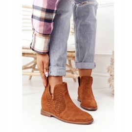 S.Barski Botas caladas en la cuña S. Barski Camel marrón 3