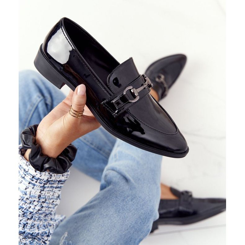 S.Barski Mocasines Mujer Elegante S. Barski Lacado Negro 2