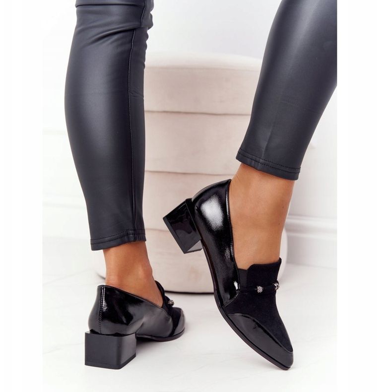 Bombas elegantes en tacones altos S.Barski Premium Black negro 2