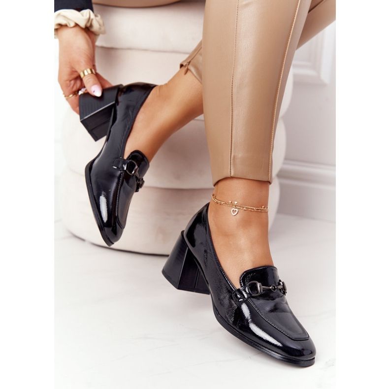 Bombas elegantes en tacones altos S.Barski Premium Black negro 1