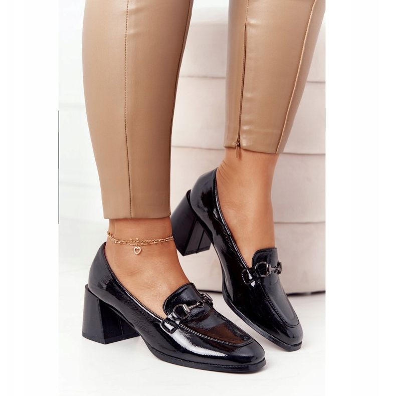 Bombas elegantes en tacones altos S.Barski Premium Black negro 2