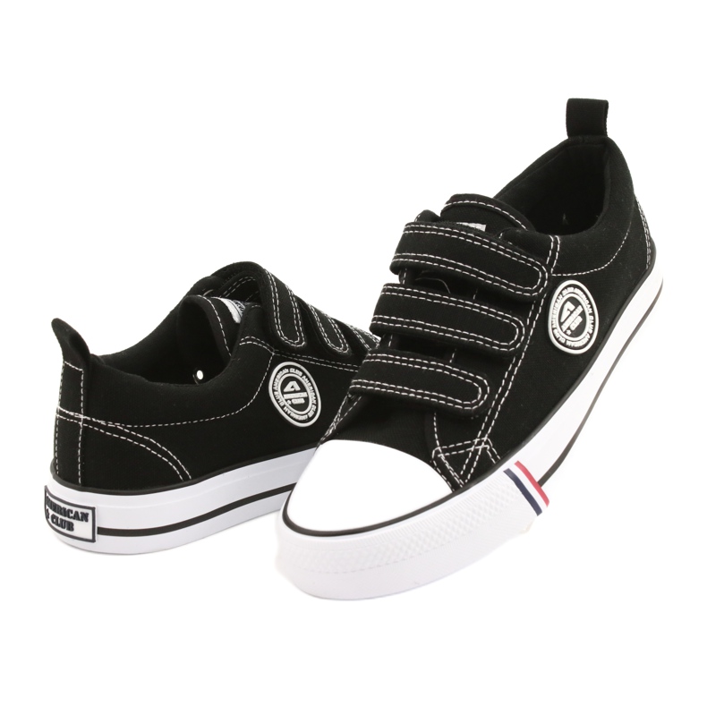 Deportivas negras con velcro American Club LH31/22 negro 2