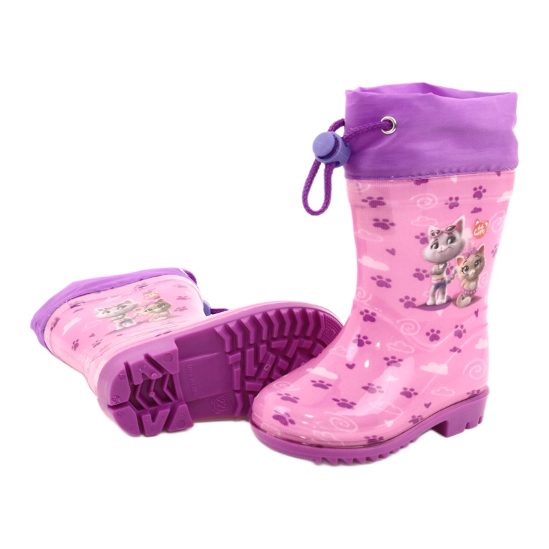 American Club Chanclos American Pink Kitties KAL05 violeta rosado 3
