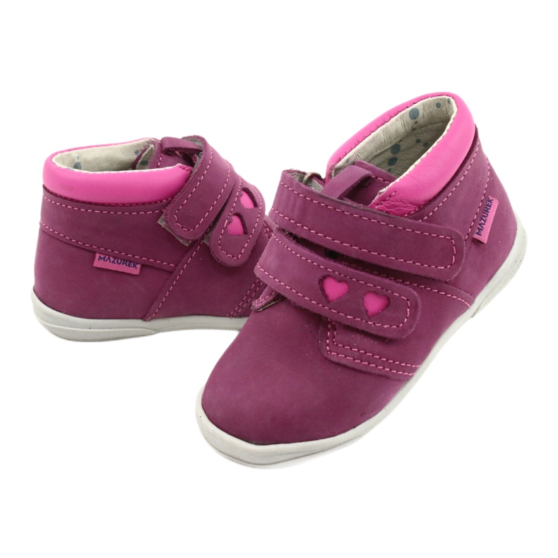 Mazurek Deportivas piel con velcro 1355 fucsia-rosa 3