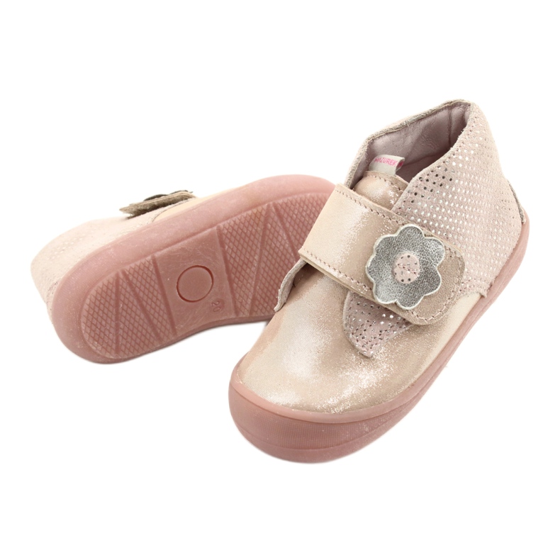 Mazurek Deportivas de piel con velcro 1101 oro satinado rosa 2