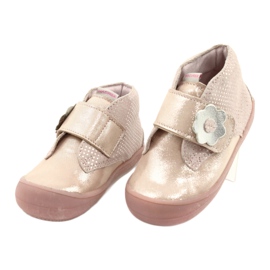 Mazurek Deportivas de piel con velcro 1101 oro satinado rosado 1