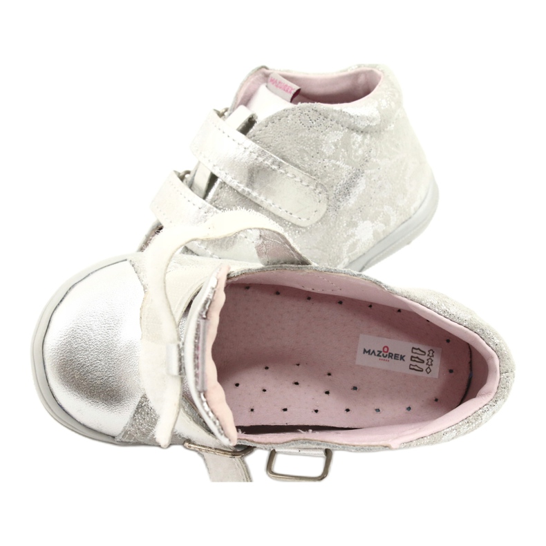 Mazurek Zapato deportivo piel con velcro 1264 plateado plata gris 5