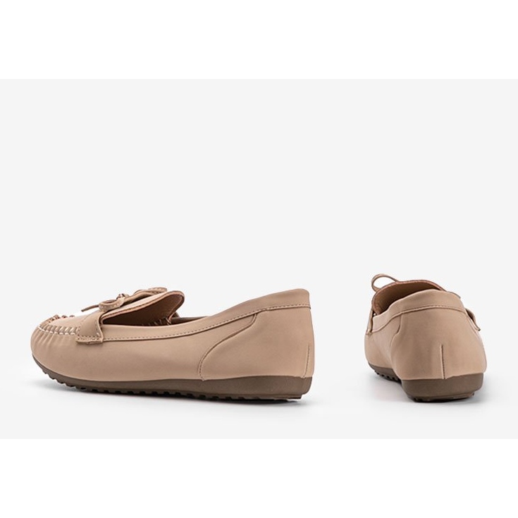 Mocasines beige mate con lazo Deborah 1 Mocasines beige mate con lazo Deborah 1