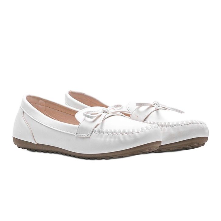 Mocasines blancos mate con lazo Deborah 1 Mocasines blancos mate con lazo Deborah 1