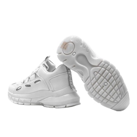 Deportivas blancas con inserciones Guadalupe plateadas blanco 2