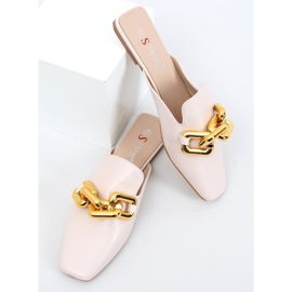 T500P Beige pantuflas beige con cadena 1