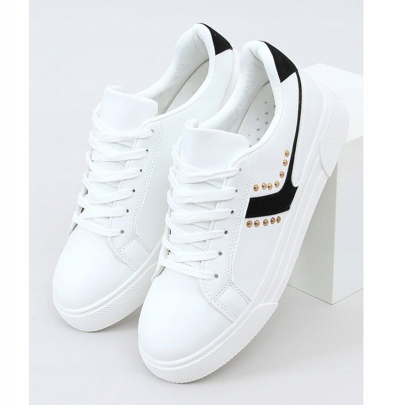 Zapatillas de mujer blancas 1063 Black blanco negro 1