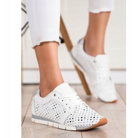 Kylie Zapatillas blancas caladas blanco plata 4