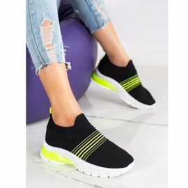 SHELOVET Zapatillas de primavera caladas negro amarillo 2